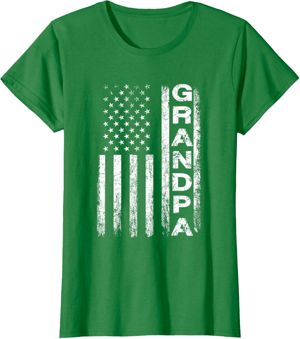Grandpa Vintage American Flag Father's Day 4th of July Papa