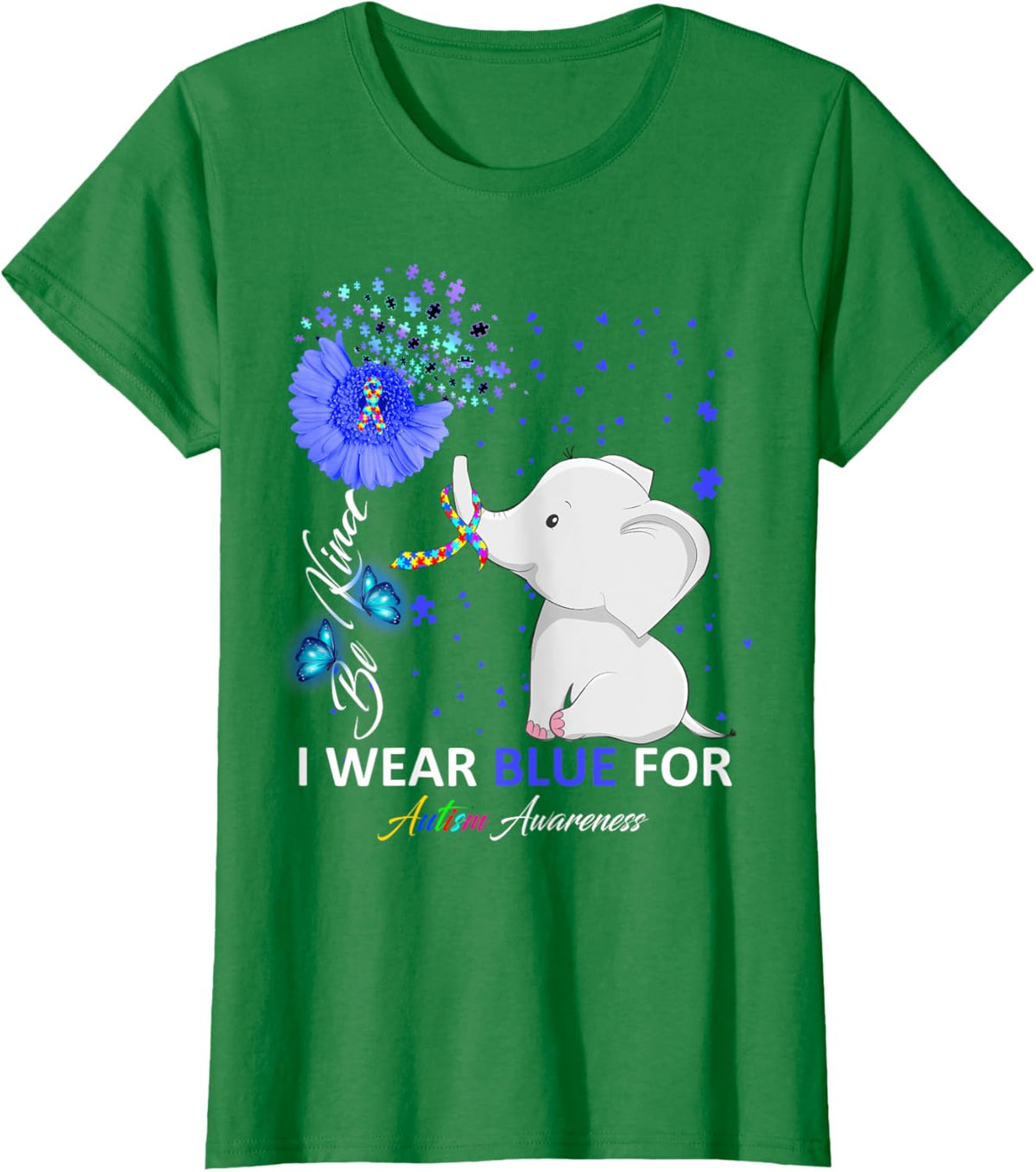 I Wear Blue Autism Awareness - Elephant Autism Awareness