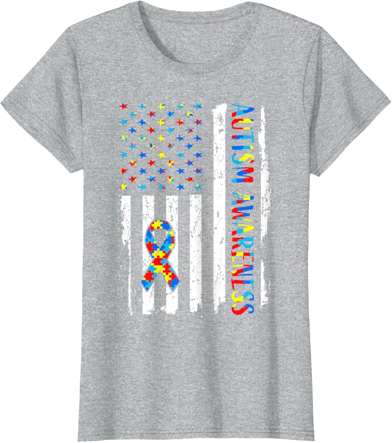 Autism Awareness Mom Dad USA flag Autistic Awareness Autism
