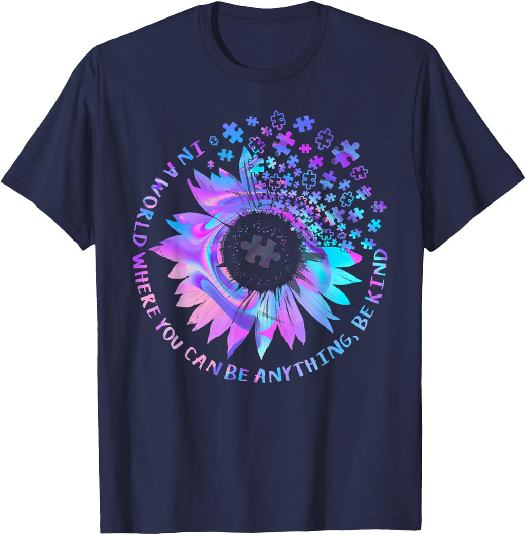 Be Kind Autism Awareness Kindness Sunflower Tie Dye Puzzle