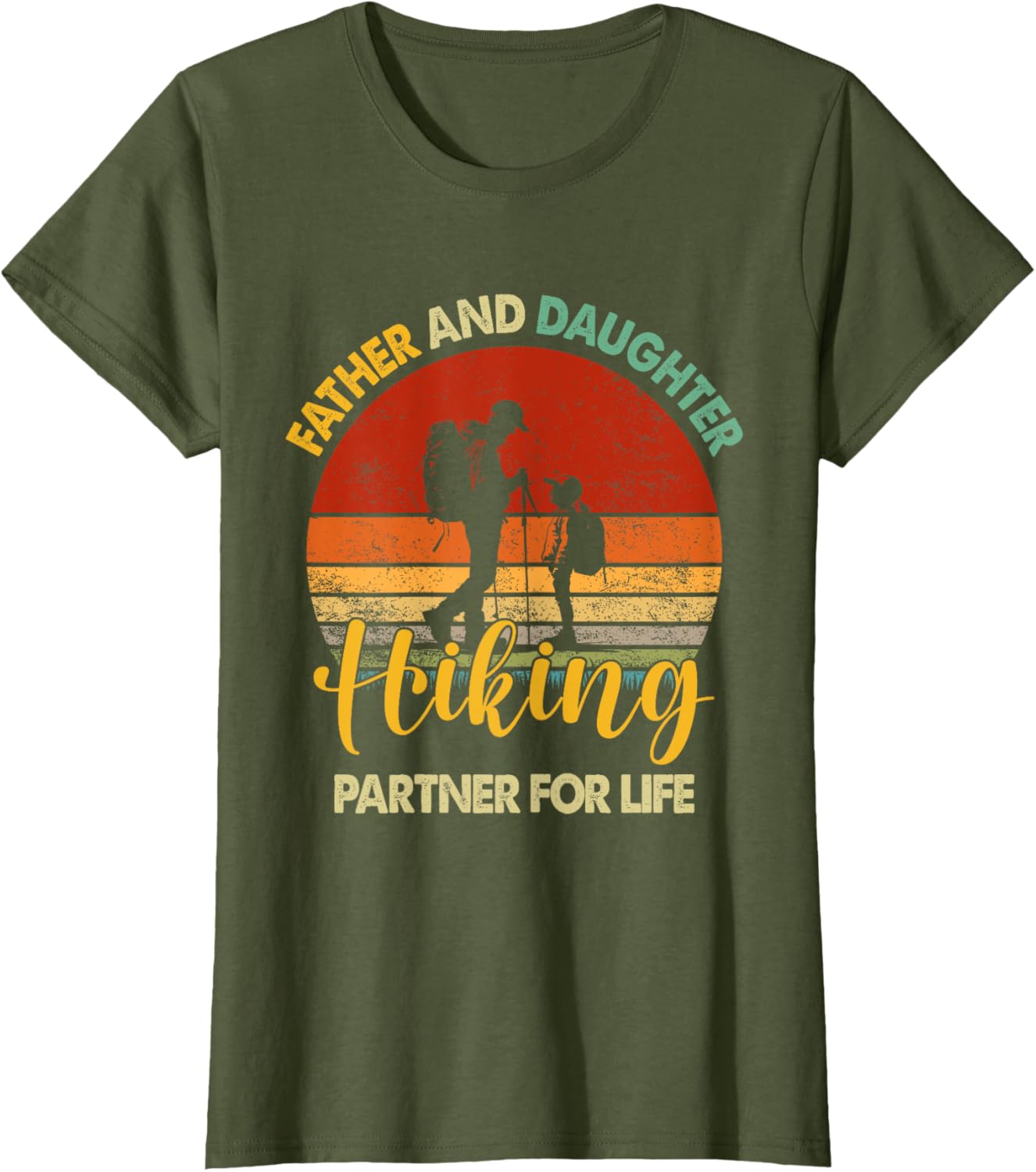 Retro Father Daughter Hiking Partner For Life Fathers Day