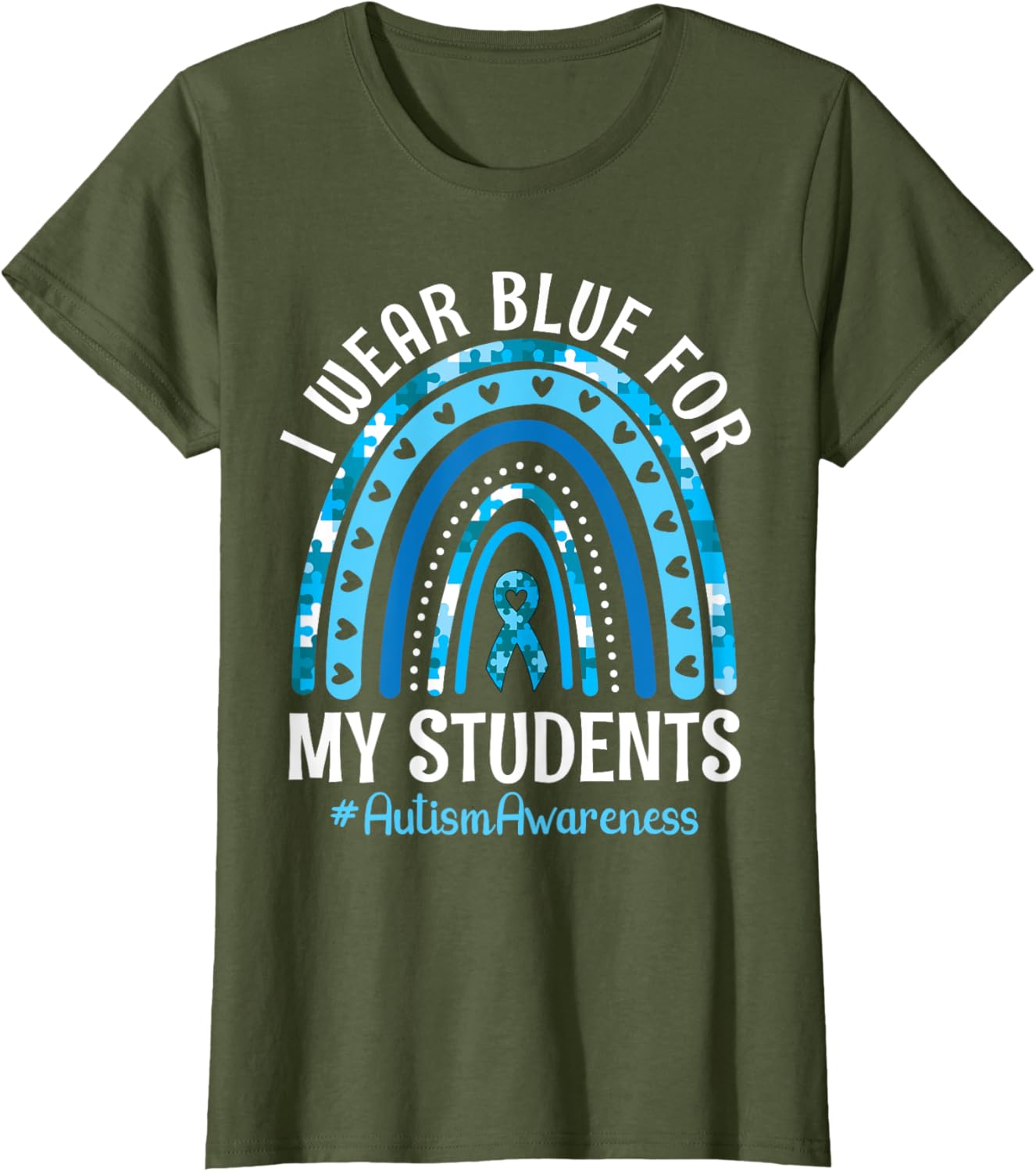 Happy Teacher I Wear Blue For My Students Autism Awareness