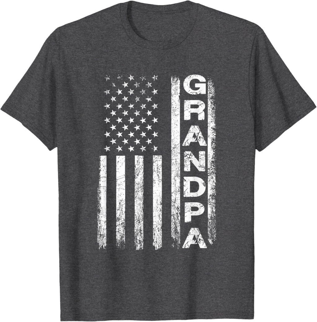 Grandpa Vintage American Flag Father's Day 4th of July Papa