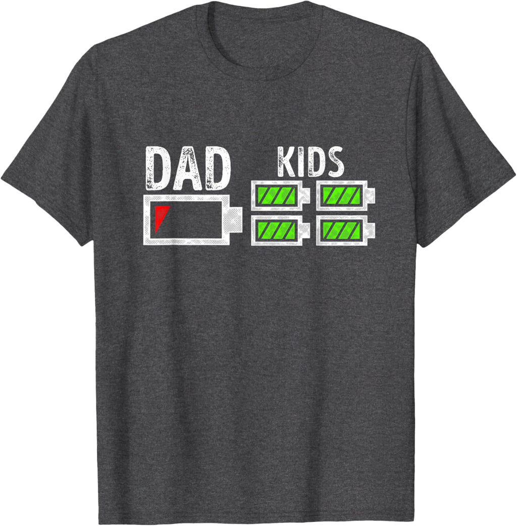 Dad of Four Low Battery Funny Father of 4 Kids Dad