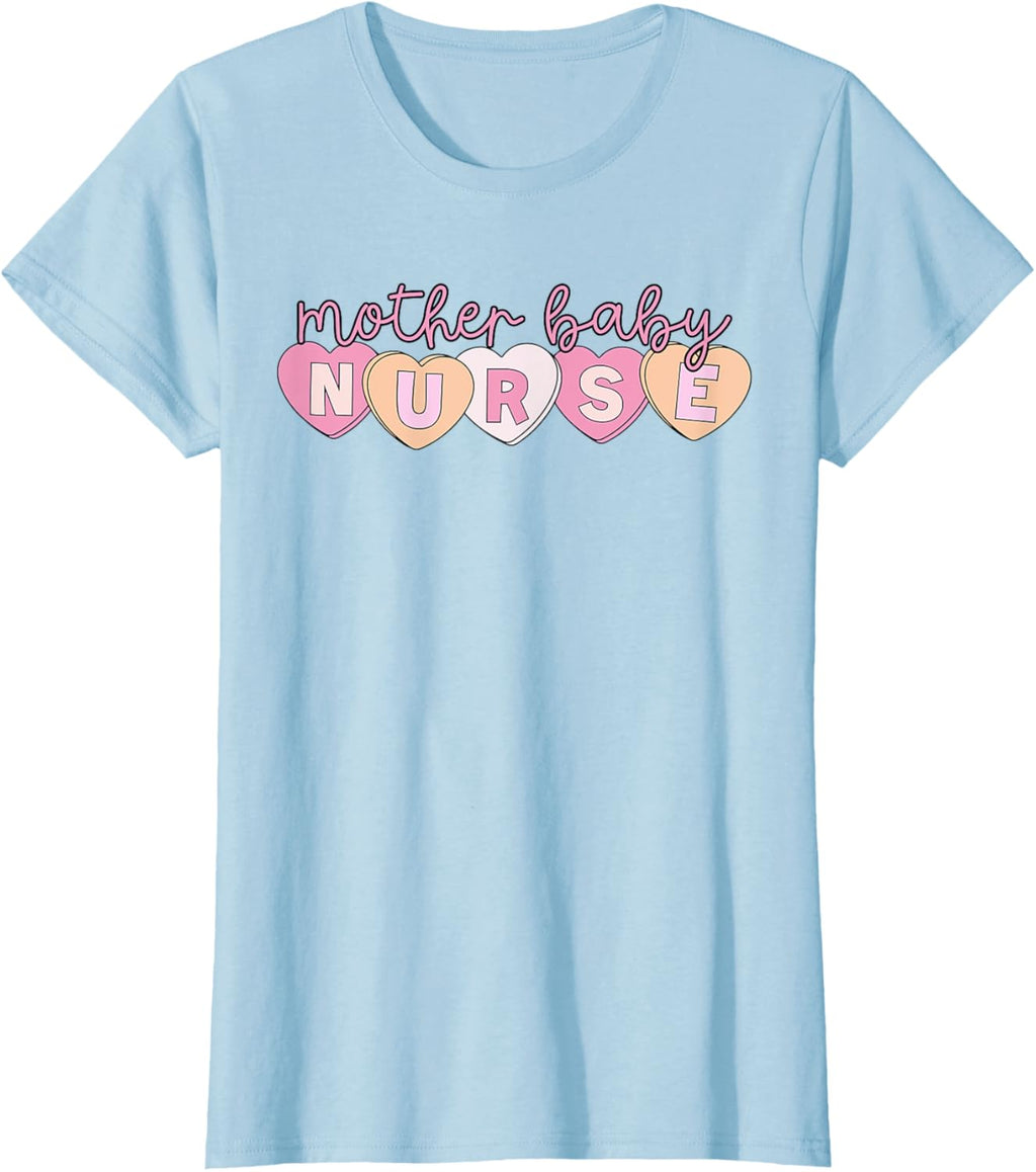 Mother Baby Nurse Hearts Valentine OBGYN Postpartum Nursing