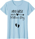 Womens My First Mothers Day Pregnancy Announcement Shirt Mom to Be