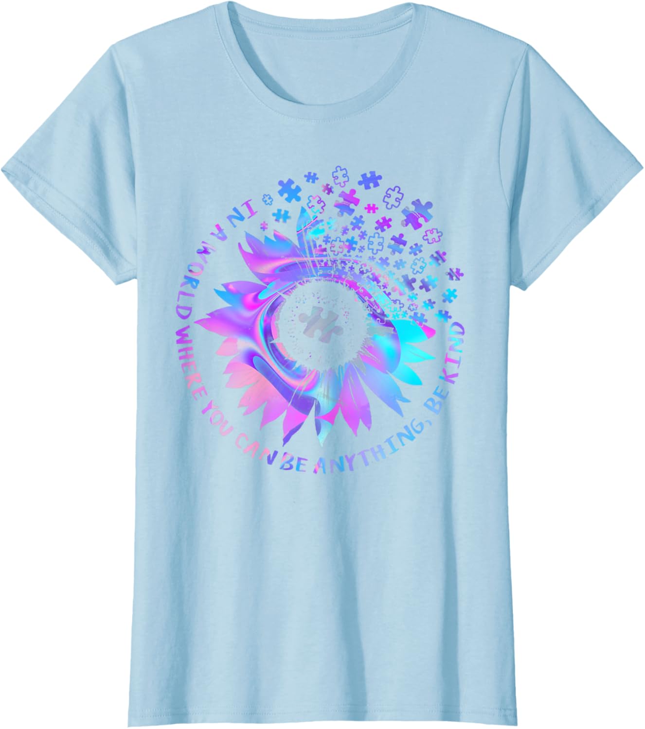 Be Kind Autism Awareness Kindness Sunflower Tie Dye Puzzle