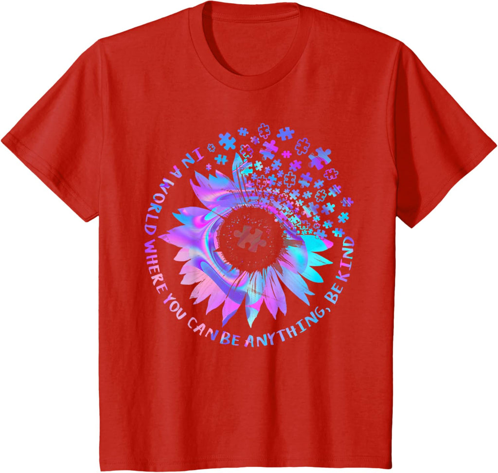 Be Kind Autism Awareness Kindness Sunflower Tie Dye Puzzle