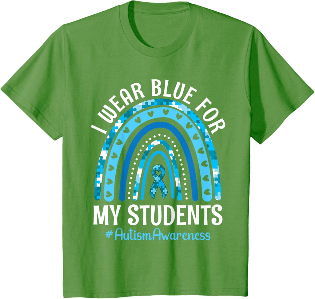Happy Teacher I Wear Blue For My Students Autism Awareness