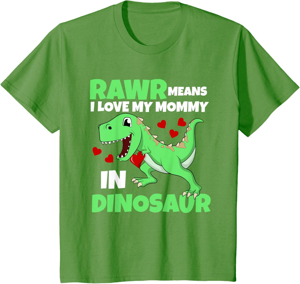 Kids I Love My Mommy Rawr Dinosaur Mom Mother's Day Toddler Boy Mother Shirt