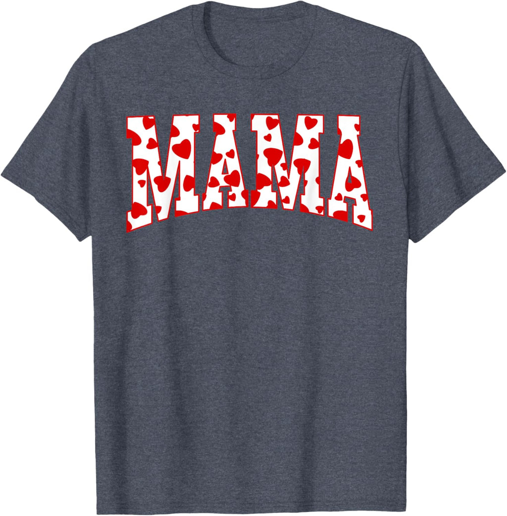 Mama Valentine Heart Valentines Day Family Matching Funny Mother Shirt