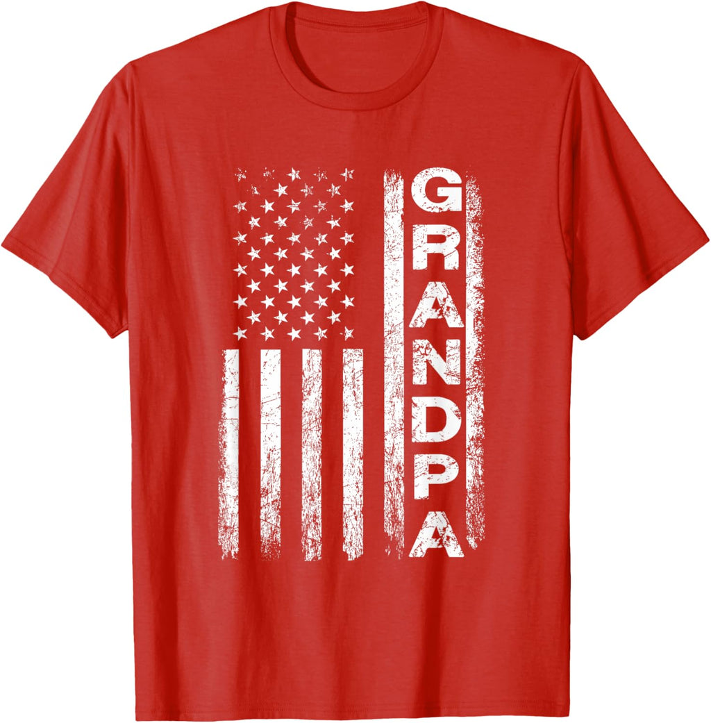 Grandpa Vintage American Flag Father's Day 4th of July Papa