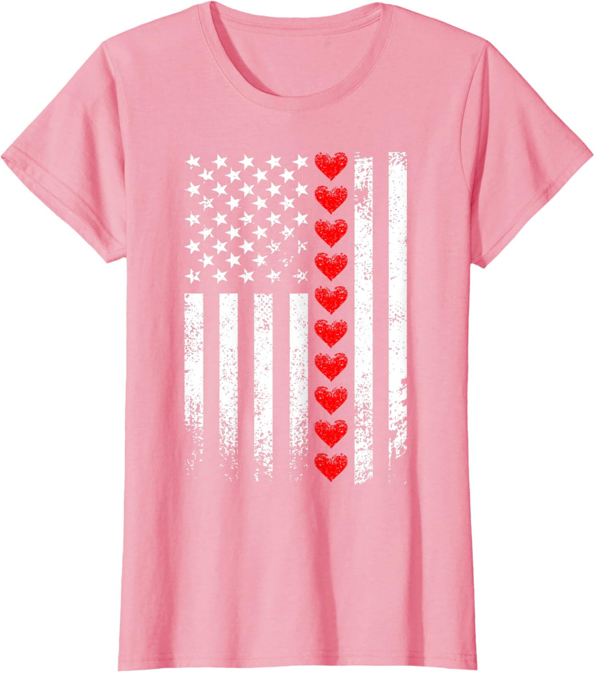 Vintage Valentines Day American Flag Hearts Mens Boys Kids