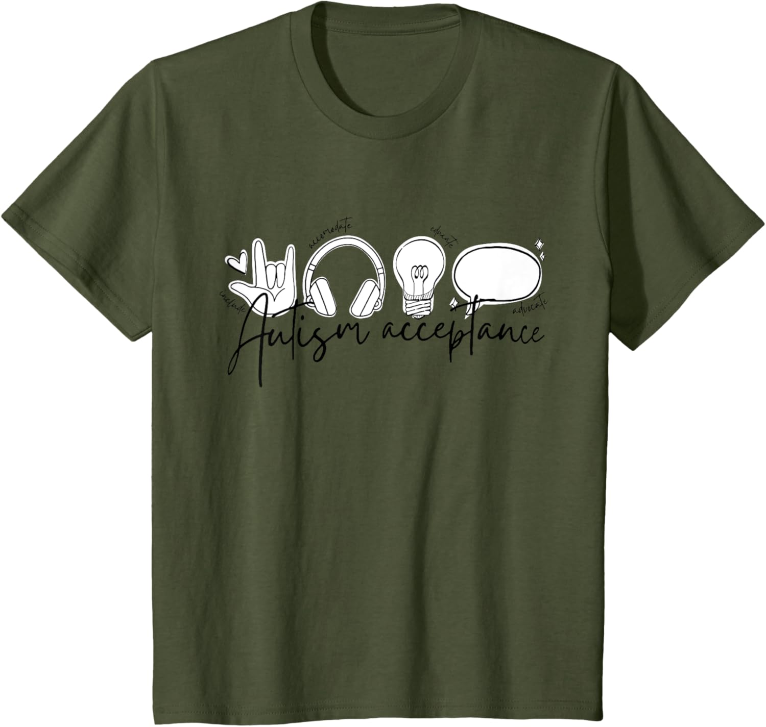 Autism Awareness Acceptance Shirt Support Mom Women Kid