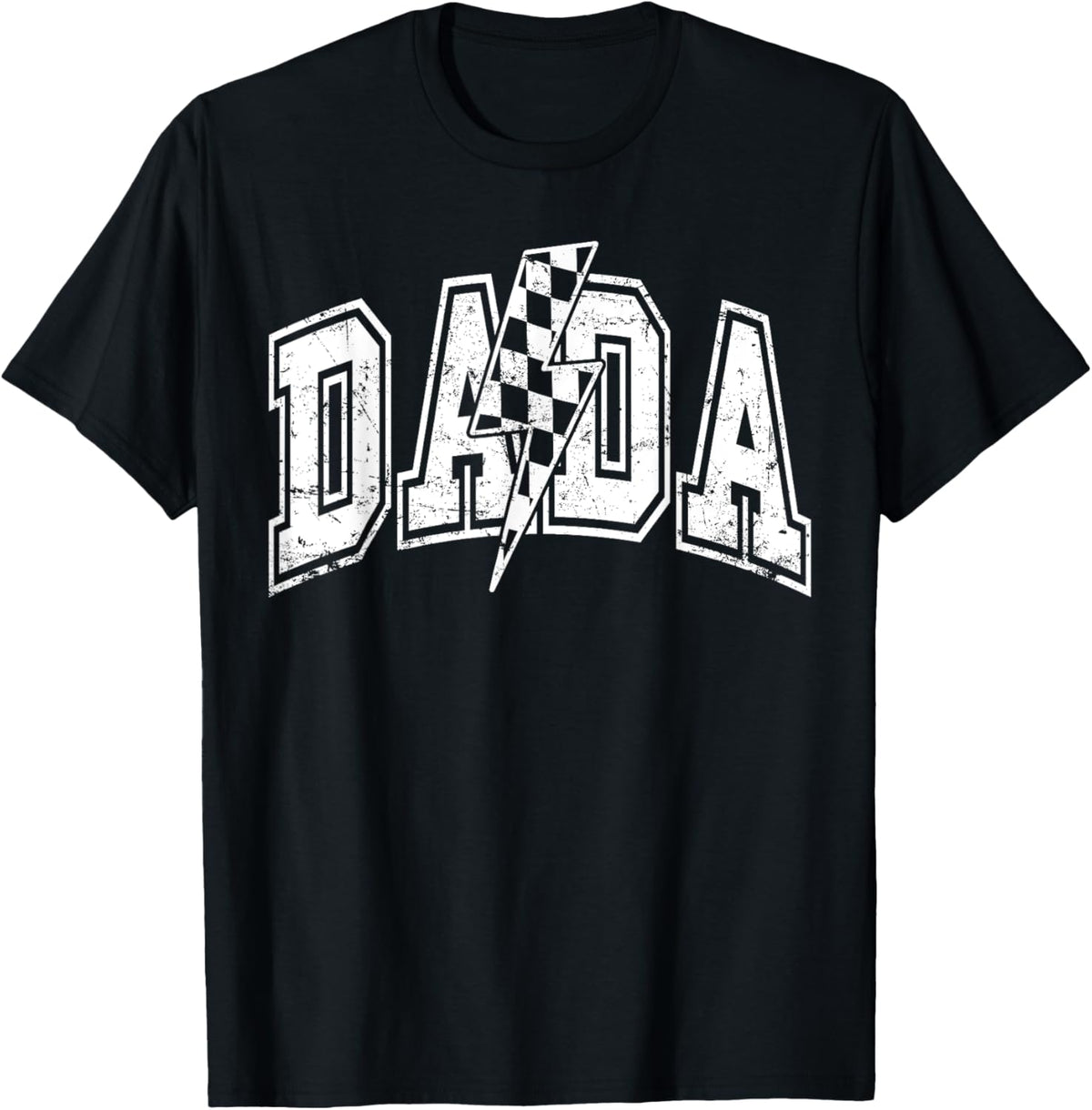 Dada Lightning Bolt Checkered Varsity Dad Men Father's Day
