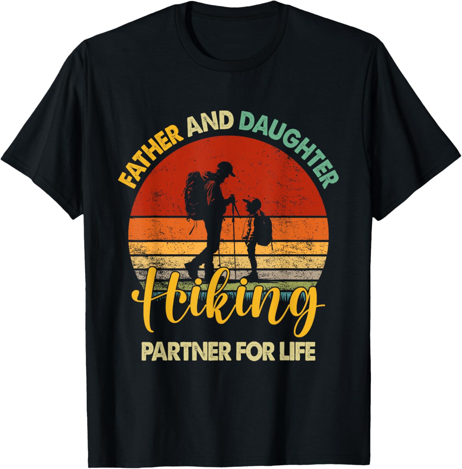Retro Father Daughter Hiking Partner For Life Fathers Day