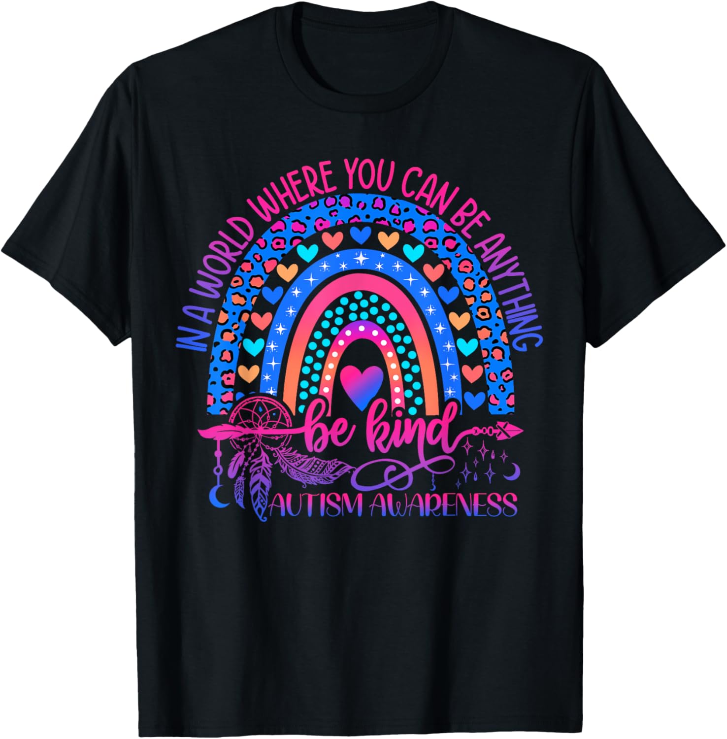 Autism Awareness Be Kind Leopard Rainbow Choose Kindness