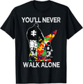 Autism Dad Support Alone Puzzle You'll Never Walk