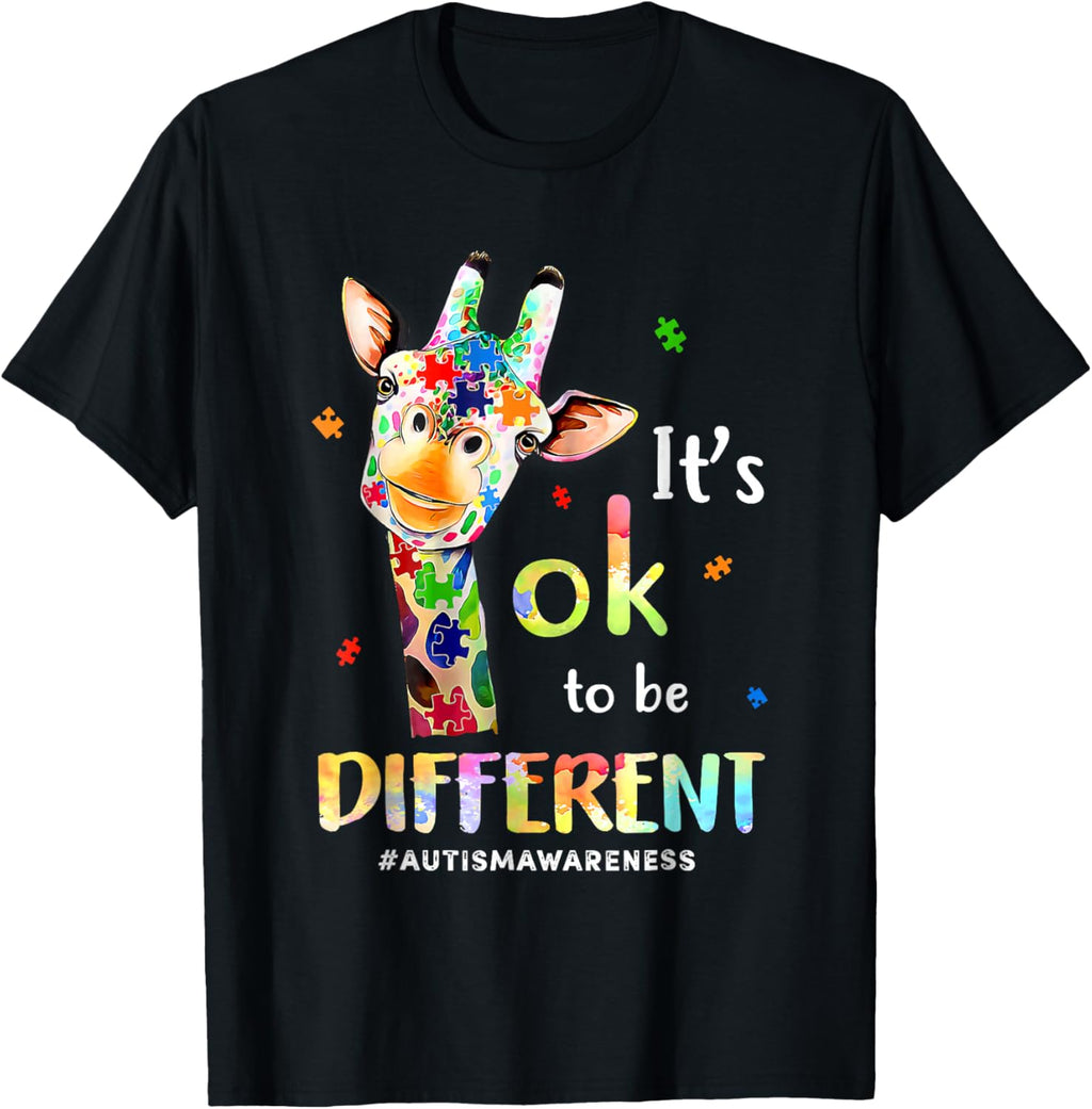 Autism Awareness Cute Giraffe Animal Its Ok To Be Different