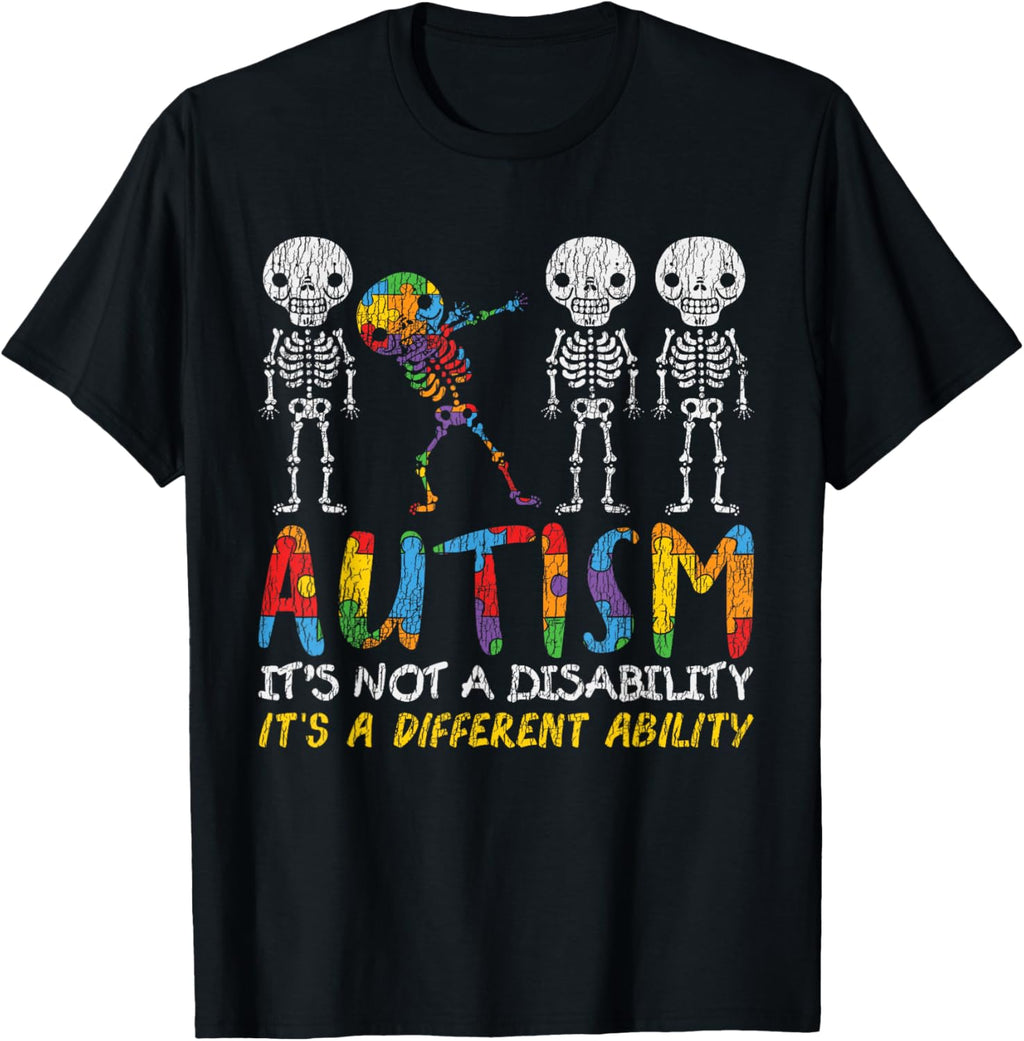 Autism Awerness - Skeleton Dabbing Autistic Kids Awareness