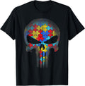 Skull Autism Awareness Puzzle Piece Mens Womens Kids