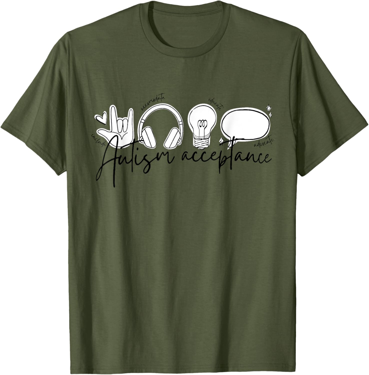 Autism Awareness Acceptance Shirt Support Mom Women Kid