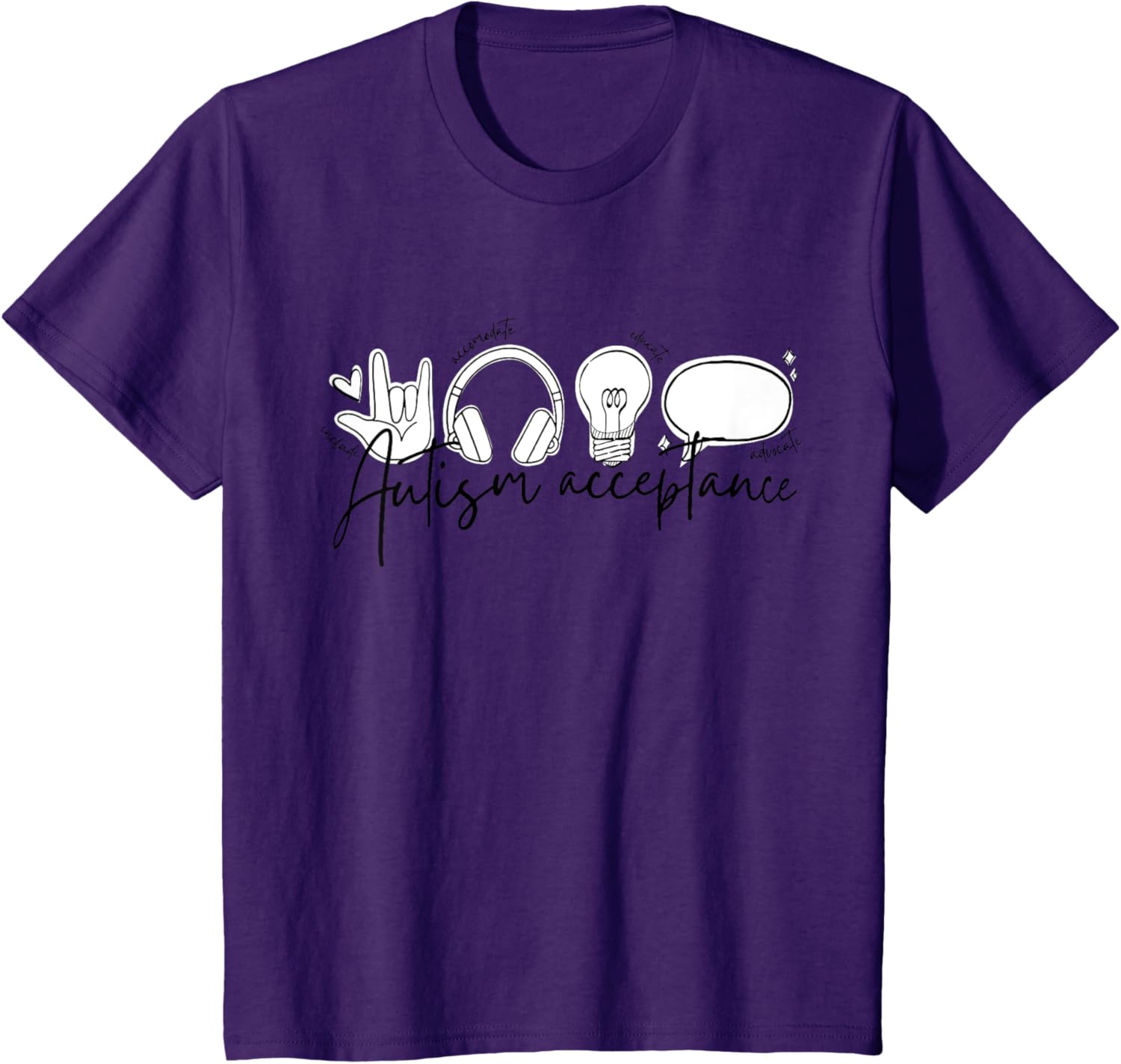 Autism Awareness Acceptance Shirt Support Mom Women Kid