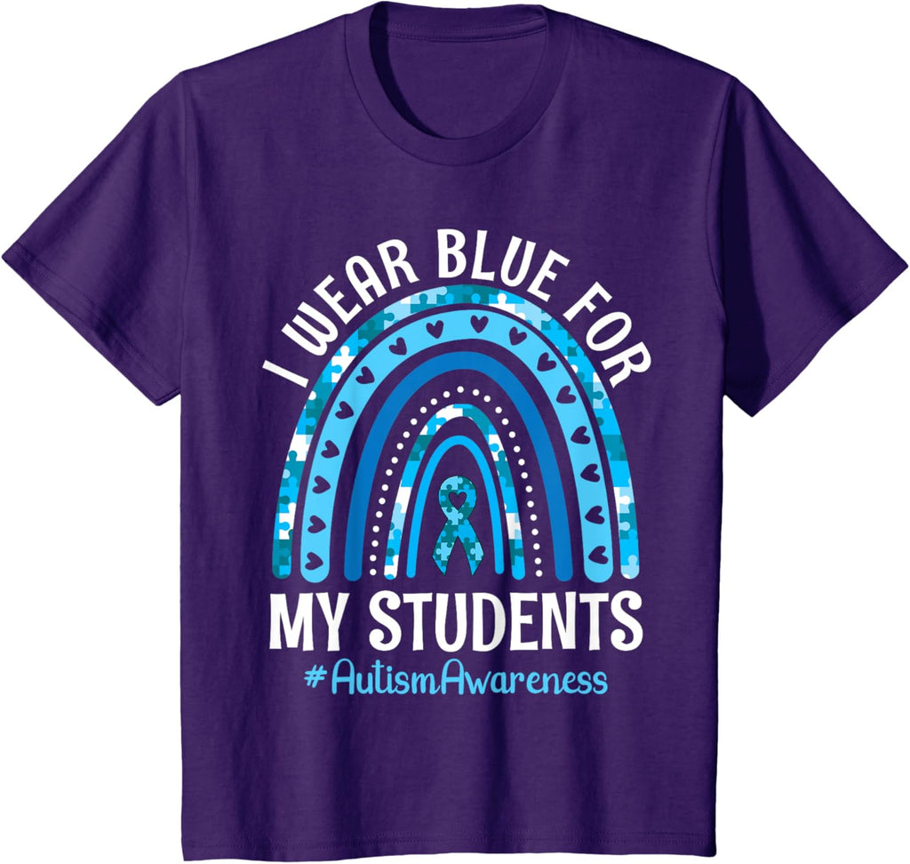 Happy Teacher I Wear Blue For My Students Autism Awareness