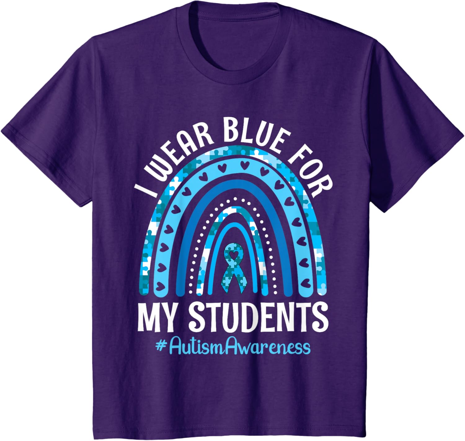 Happy Teacher I Wear Blue For My Students Autism Awareness