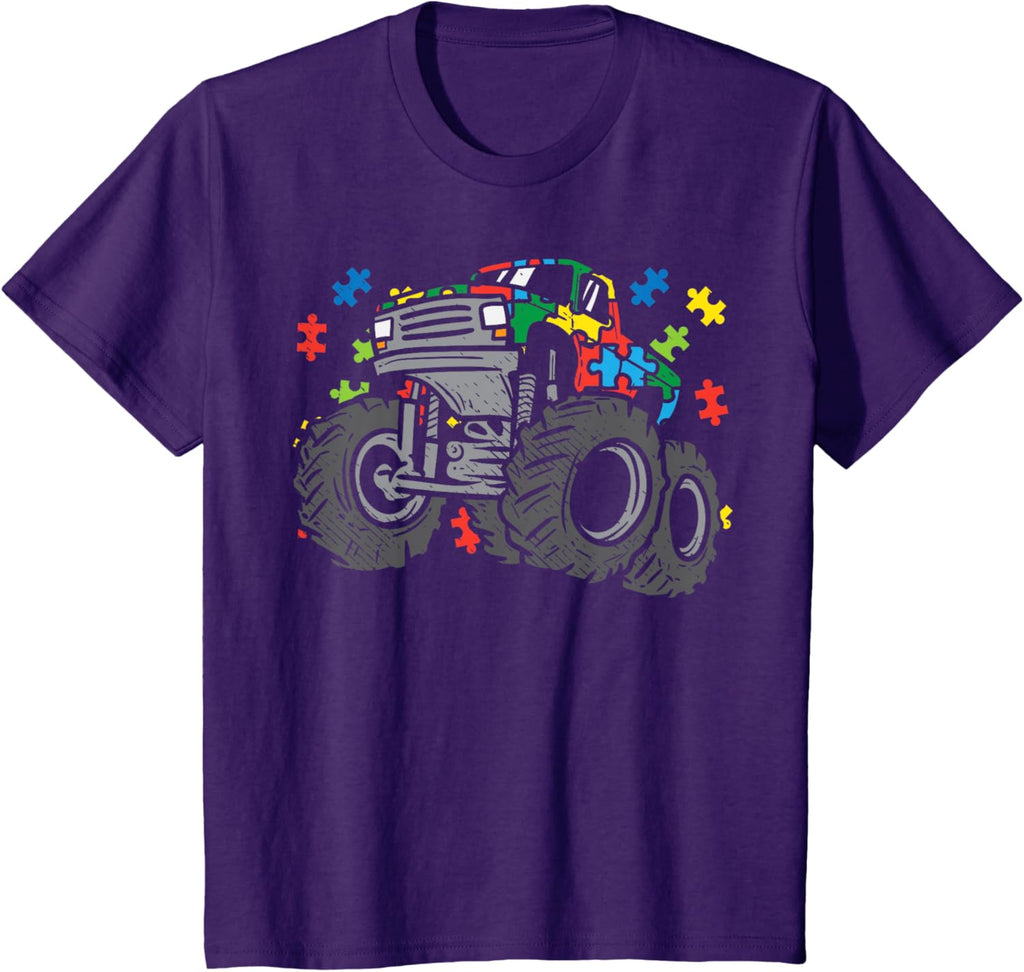 Kids Monster Truck Puzzles Cute Kids Autism Awareness ASD Boys