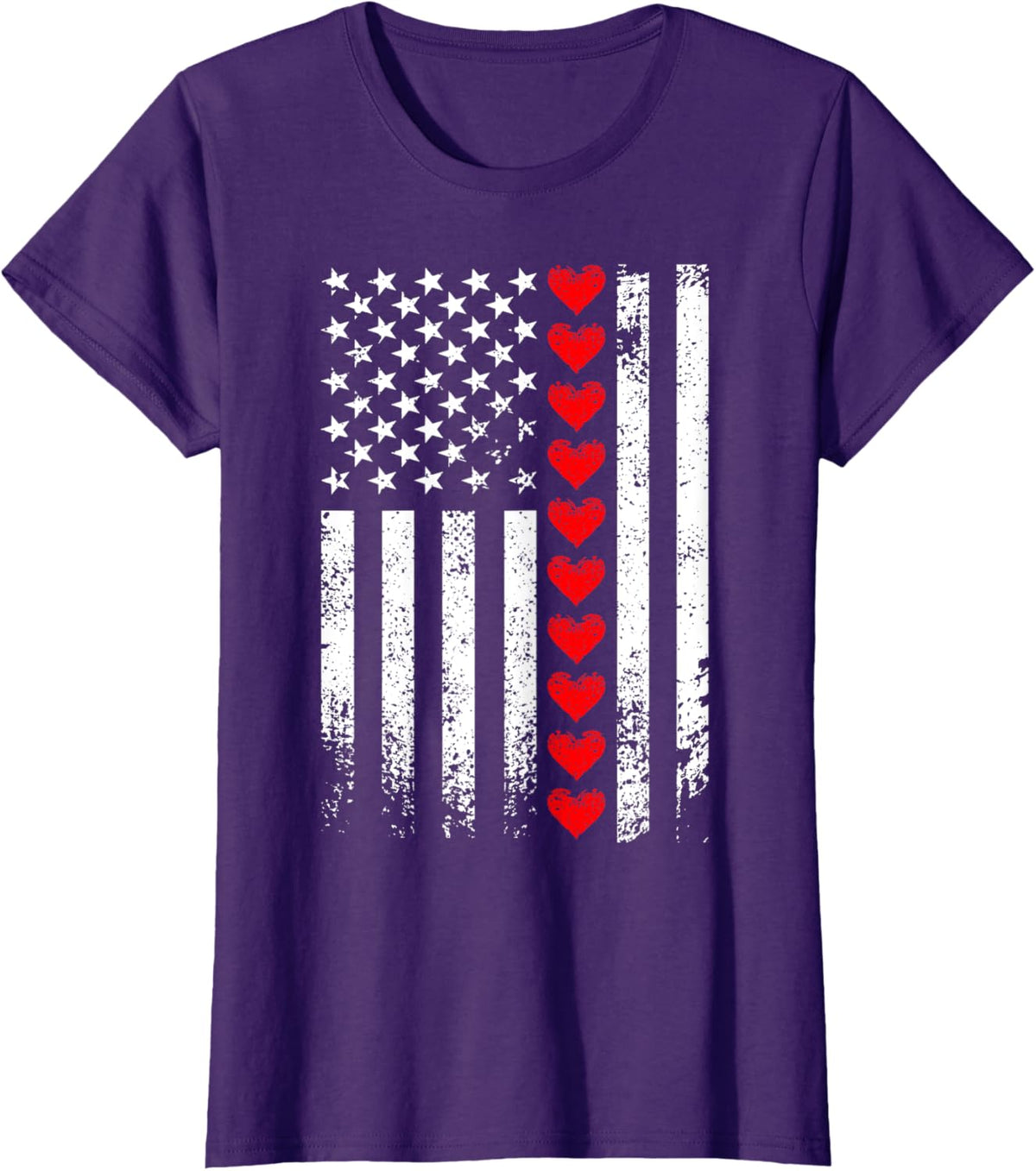 Vintage Valentines Day American Flag Hearts Mens Boys Kids