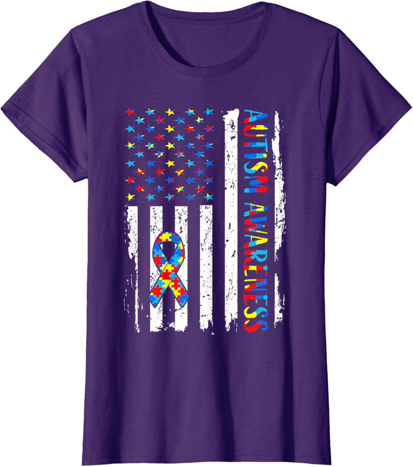 Autism Awareness Mom Dad USA flag Autistic Awareness Autism
