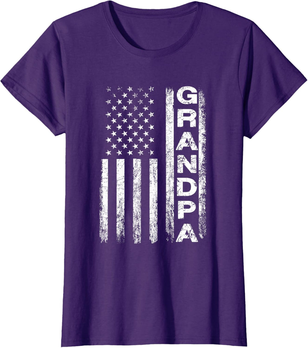 Grandpa Vintage American Flag Father's Day 4th of July Papa