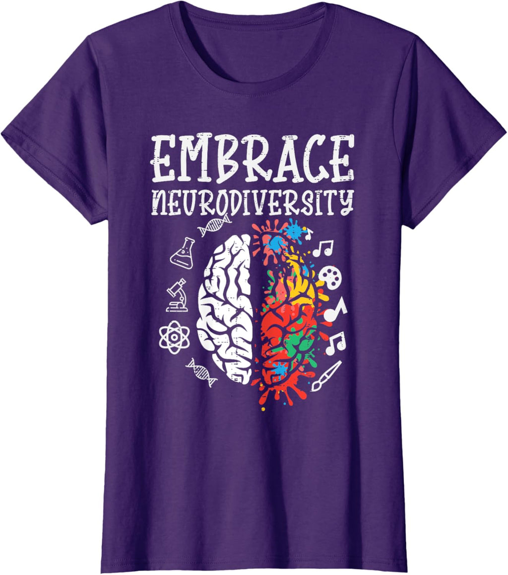 Embrace Neurodiversity Autism Awareness ASD Men Women Kids