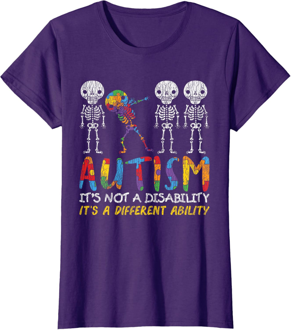 Autism Awerness - Skeleton Dabbing Autistic Kids Awareness