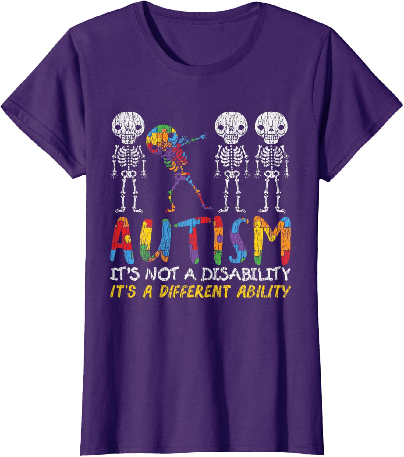 Autism Awerness - Skeleton Dabbing Autistic Kids Awareness