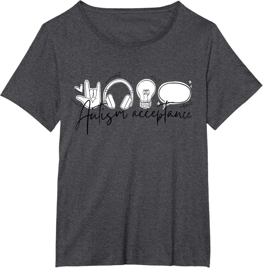 Autism Awareness Acceptance Shirt Support Mom Women Kid