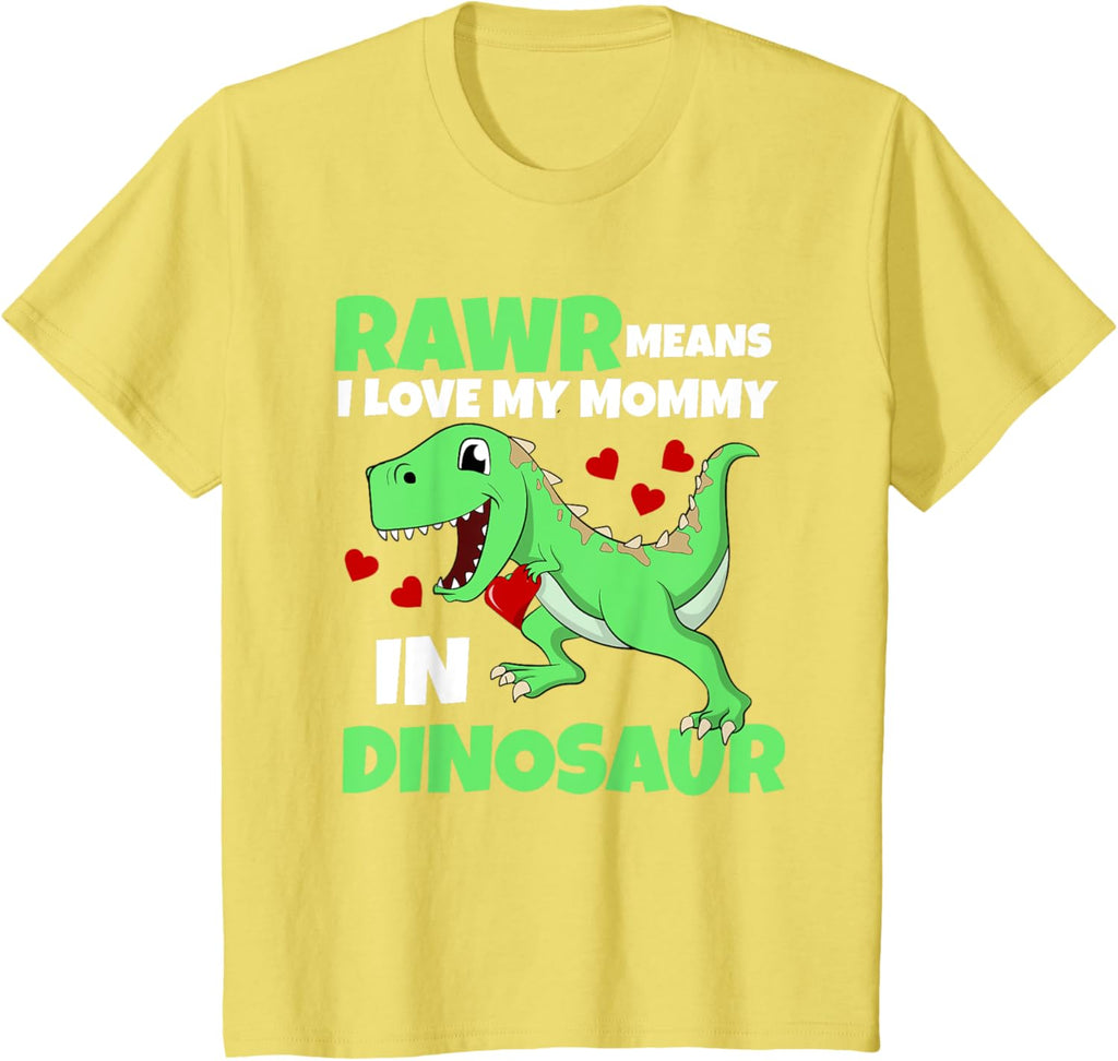 Kids I Love My Mommy Rawr Dinosaur Mom Mother's Day Toddler Boy Mother Shirt