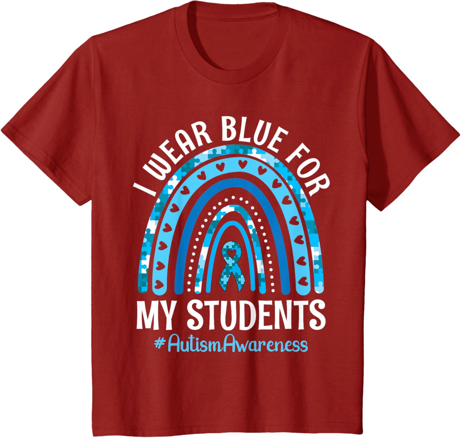 Happy Teacher I Wear Blue For My Students Autism Awareness