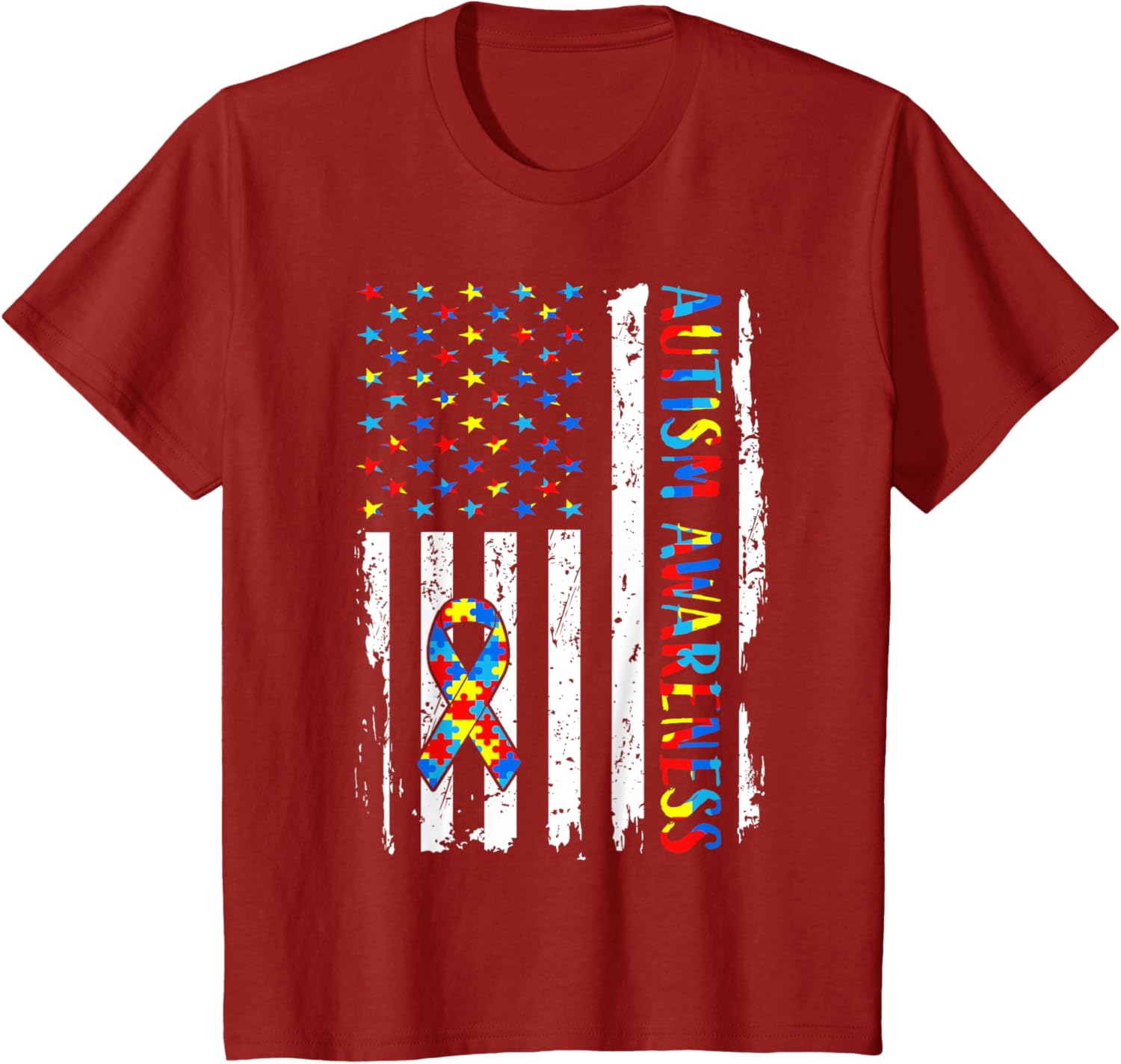 Autism Awareness Mom Dad USA flag Autistic Awareness Autism