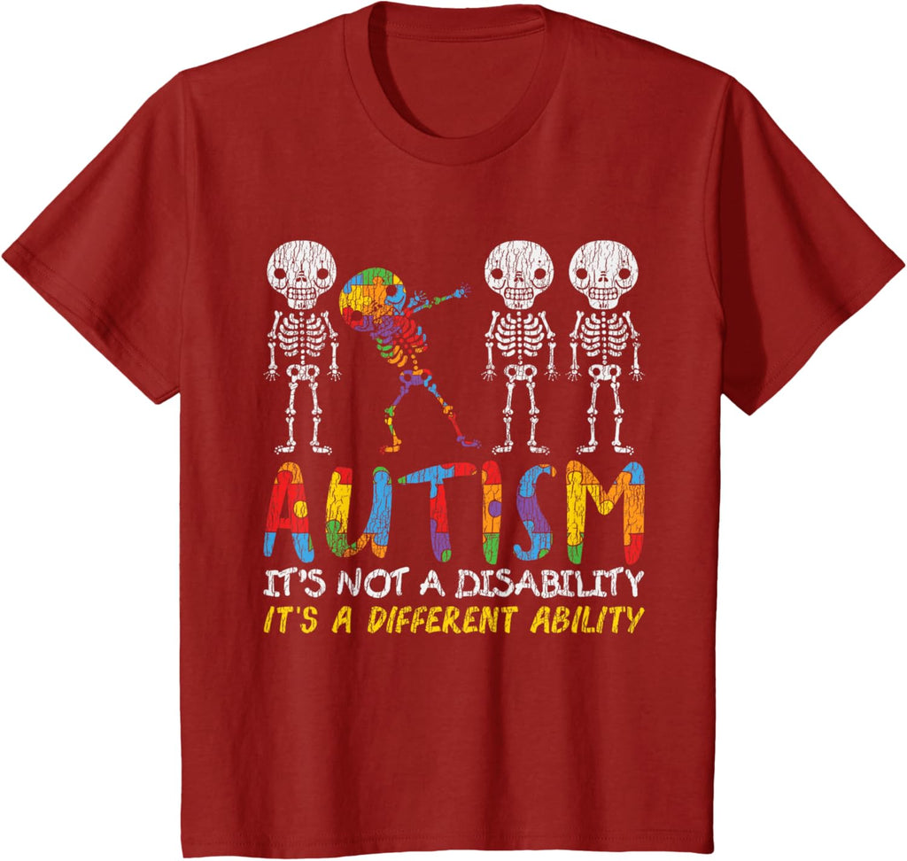 Autism Awerness - Skeleton Dabbing Autistic Kids Awareness