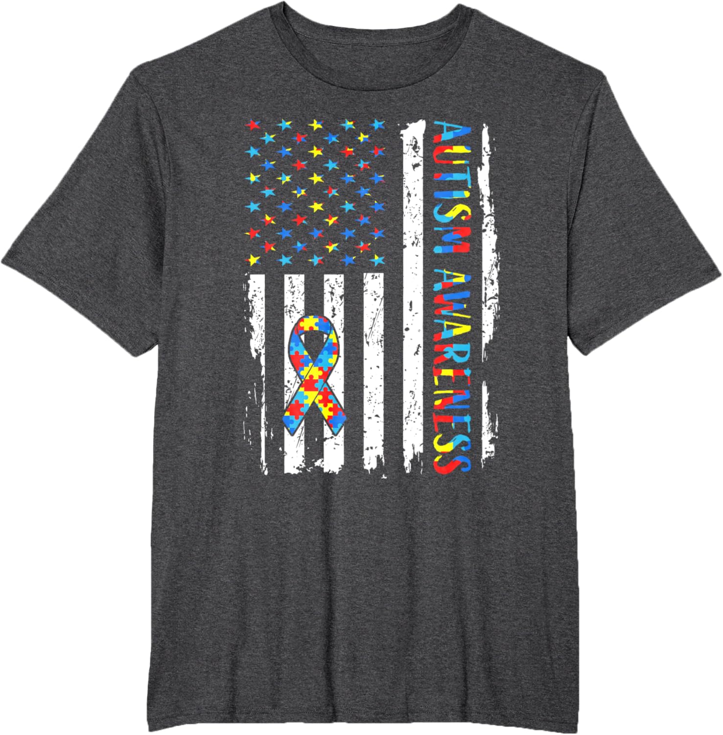Autism Awareness Mom Dad USA flag Autistic Awareness Autism