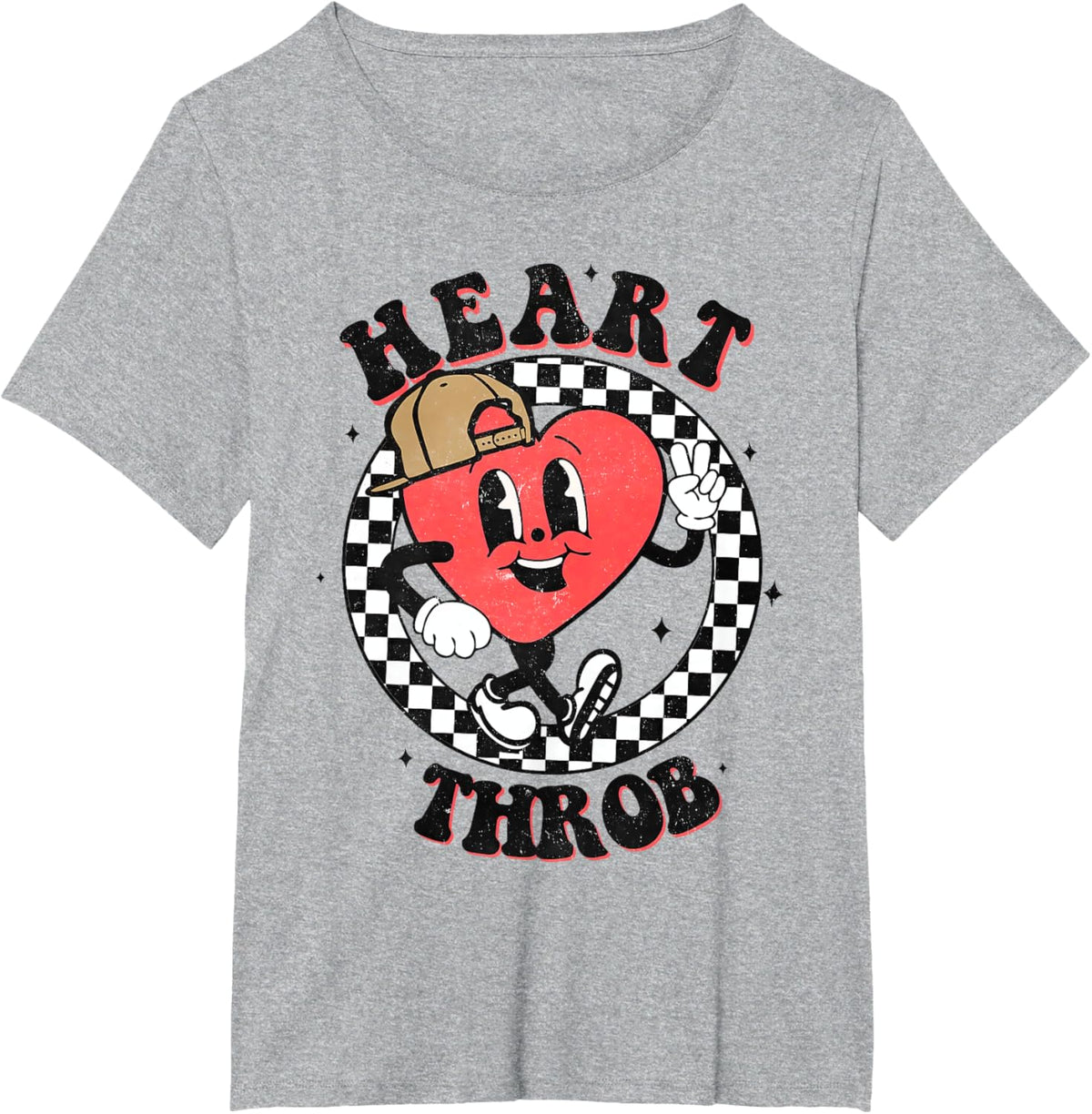 Retro Heart Throb Checkered Kid Preschool Boy Valentines Day