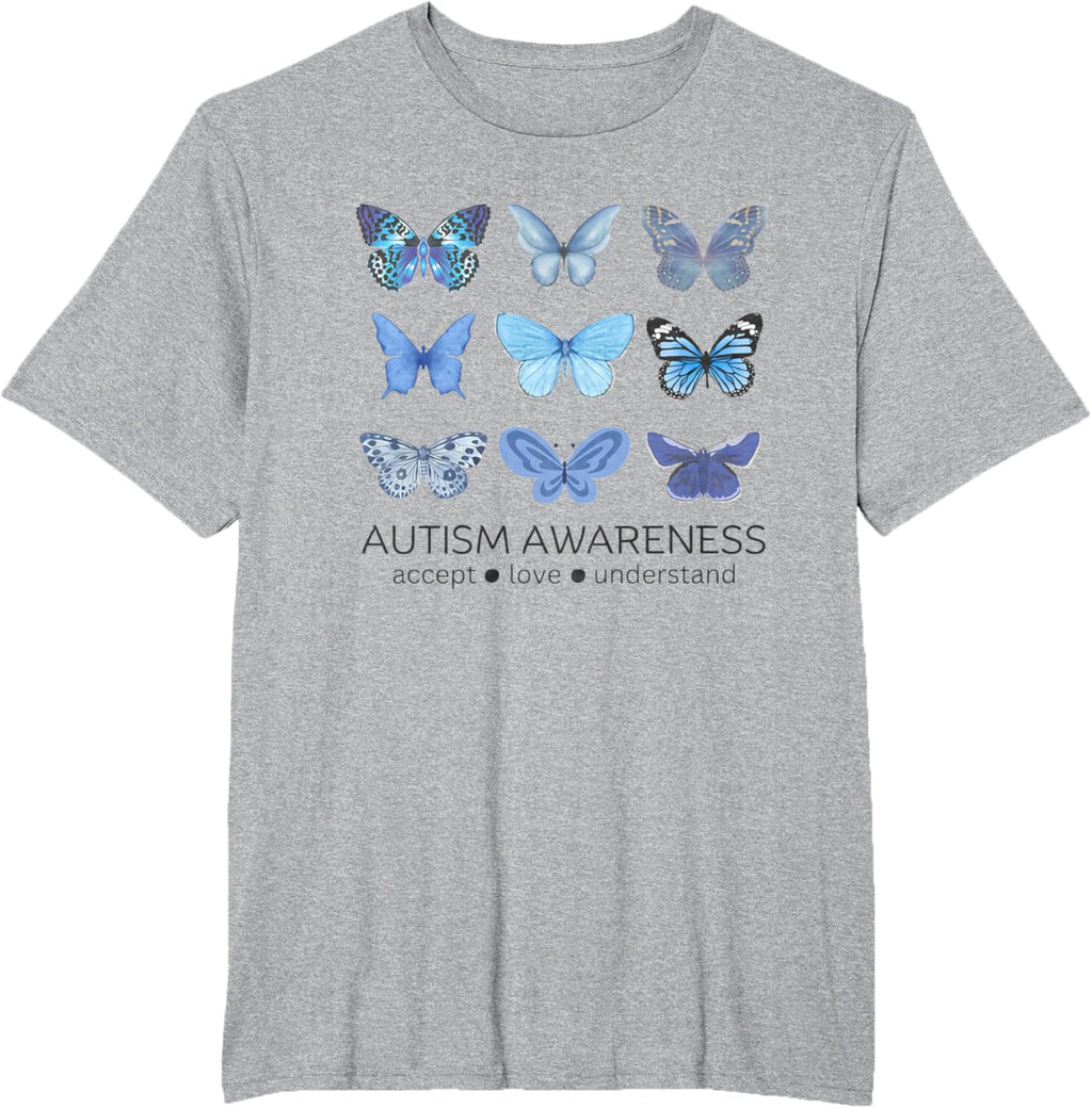 Women In April We Wear Blue Butterfly Autism Mental Health