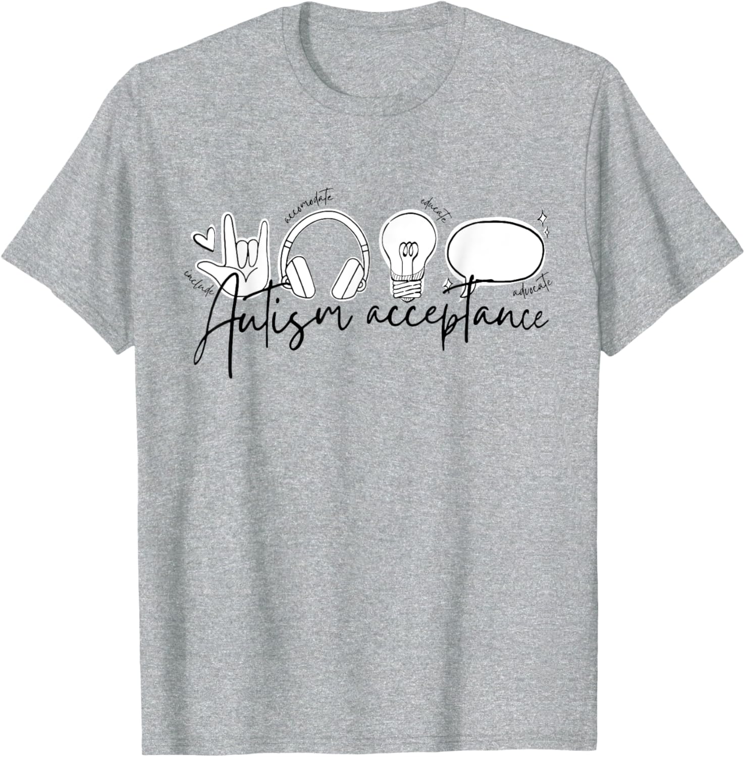 Autism Awareness Acceptance Shirt Support Mom Women Kid