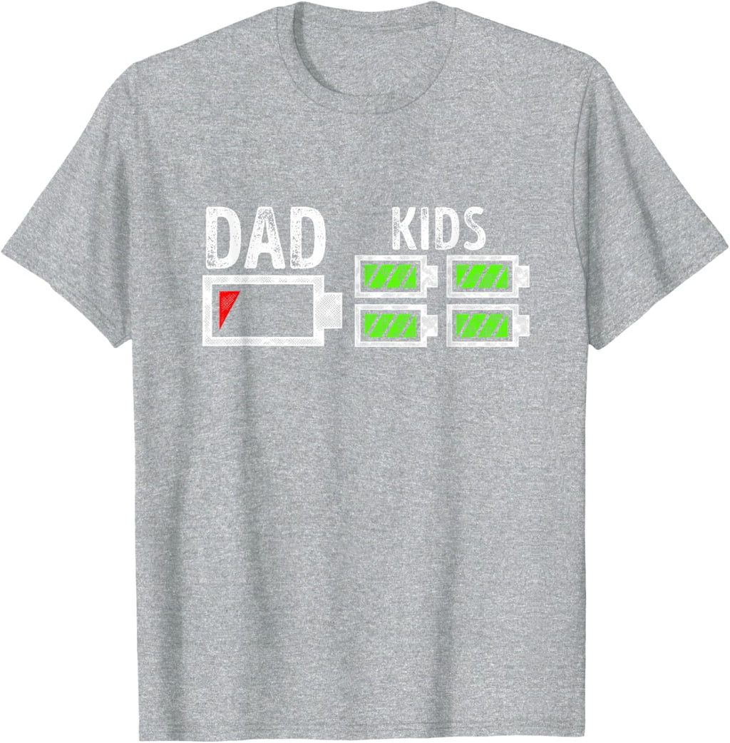Dad of Four Low Battery Funny Father of 4 Kids Dad