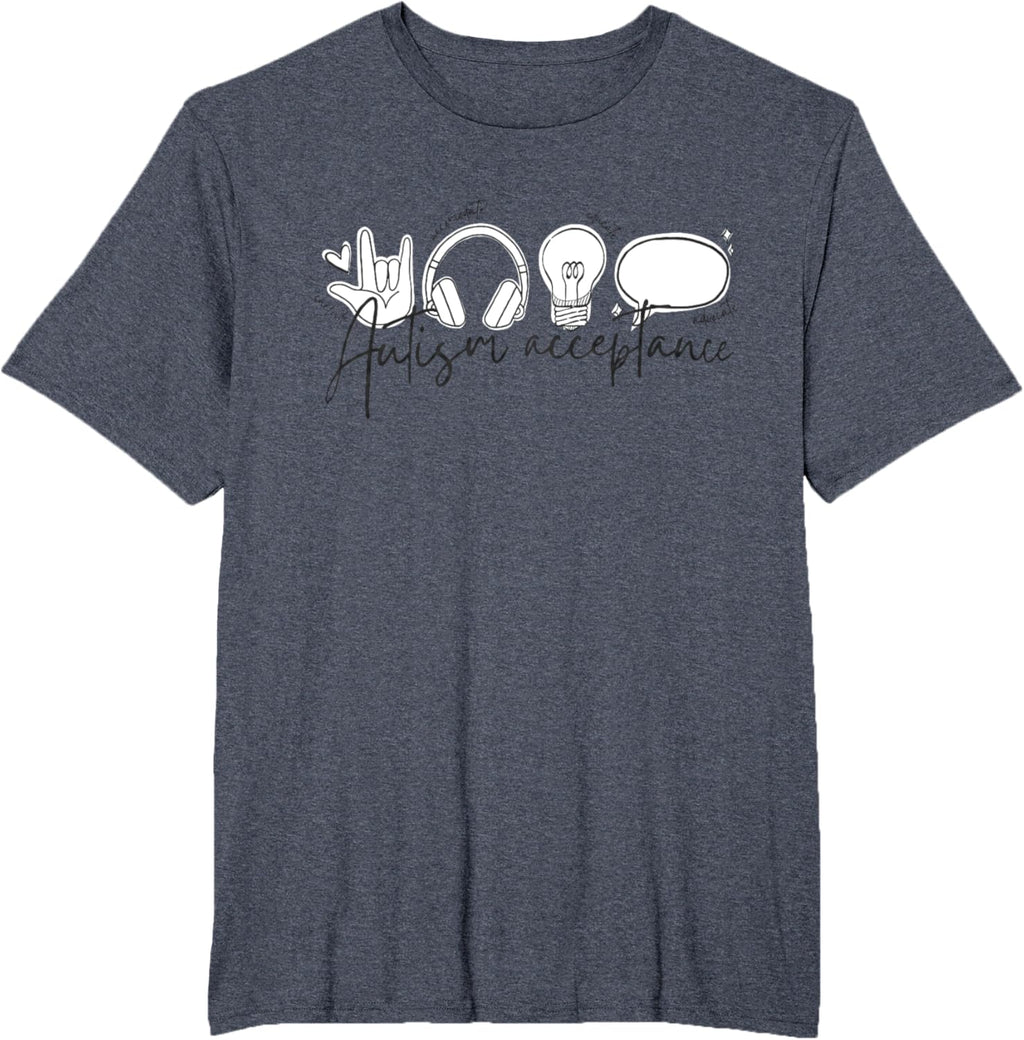 Autism Awareness Acceptance Shirt Support Mom Women Kid