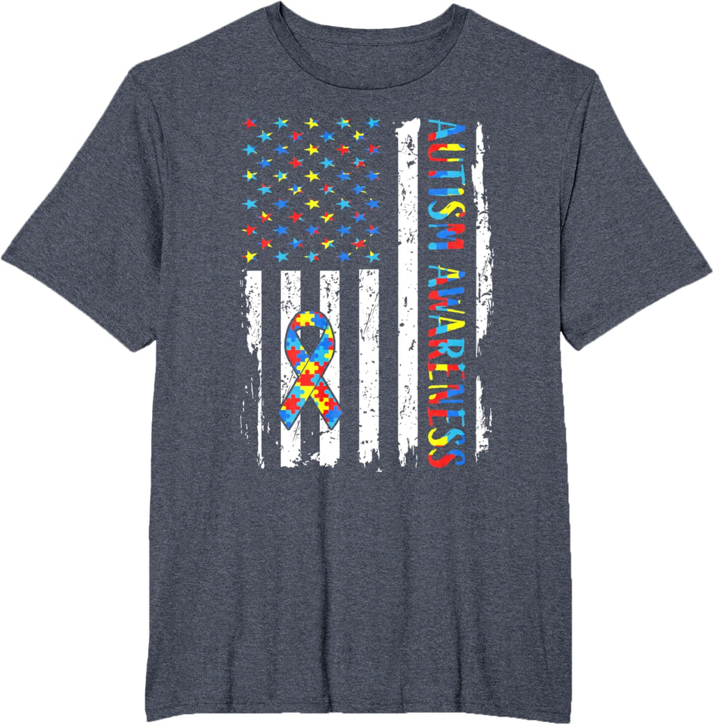 Autism Awareness Mom Dad USA flag Autistic Awareness Autism