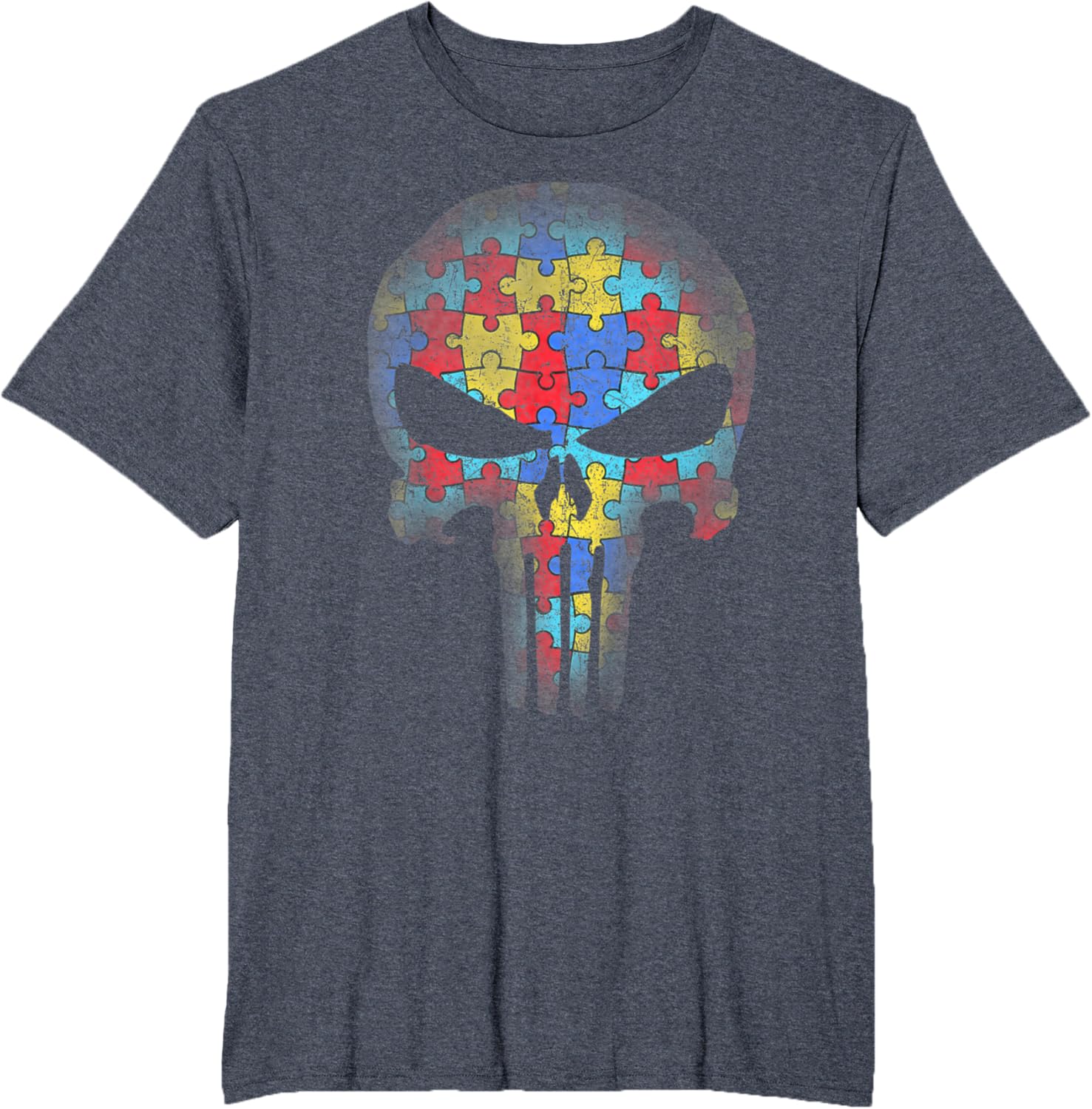 Skull Autism Awareness Puzzle Piece Mens Womens Kids