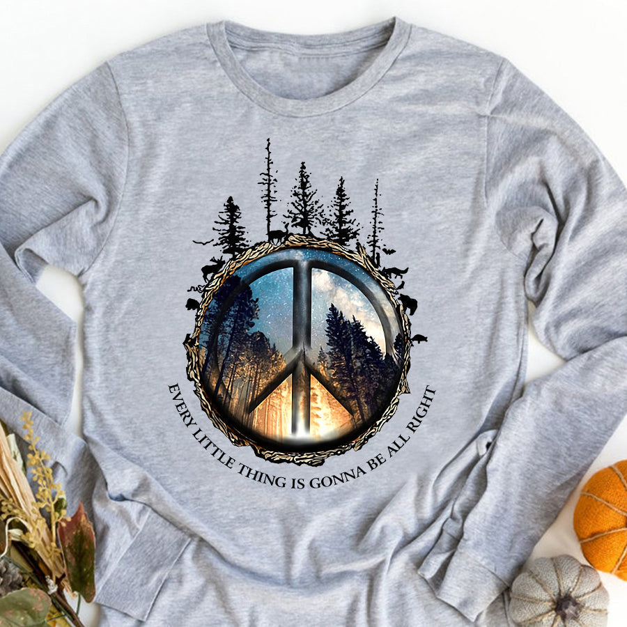 Every Little Thing Is Gonna Be All Right shirt, Hippie soul shirt, hippie gift, Camping Lover Unisex Cotton T Shirt